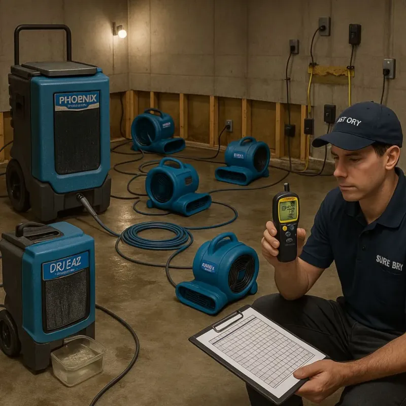 Structural Drying and Dehumidification process in Lakeside, FL